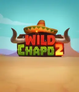 Experience the colorful Mexican desert with the Wild Chapo 2 game by Relax Gaming, featuring a whimsical bull wearing a sombrero set against a serene desert backdrop. This image portrays the fun and adventure of the game, ideal for players who enjoy unique themes, offering a captivating play experience.